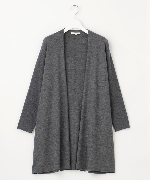 自由区 【洗える】ウールニットコンビジャージー ライトアウター グレー系