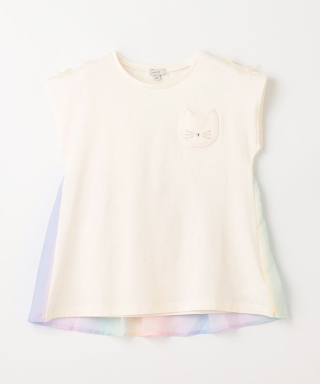 ANY KIDS バックシャン Tシャツ エクリュ×レインボー