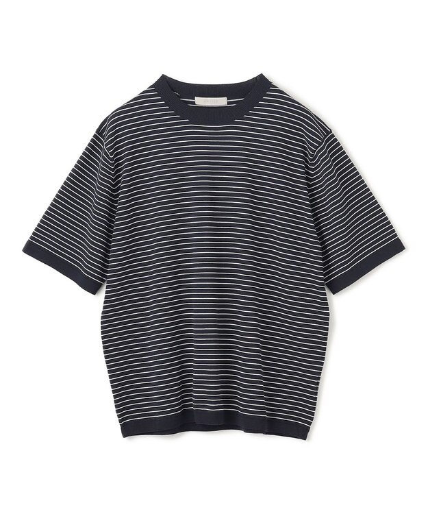 UNFILO MENS 【メンズノンノWEB掲載】スゴ機能美 ニット クルーネック ネイビーボーダー