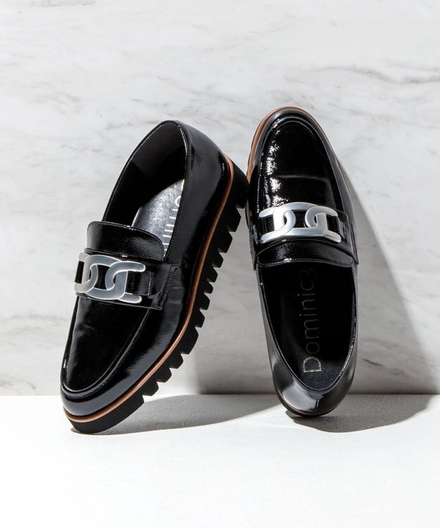 Dominic3 スニーカーソール チェーンモチーフローファー