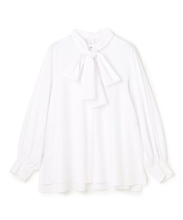 UNFILO L 【取り外し可能なボウタイ付き】2WAY ボウタイブラウス オフ