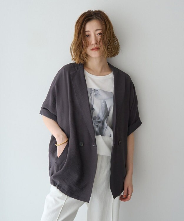 YECCA VECCA ハーフスリーブライトジャケット Charcoal Gray