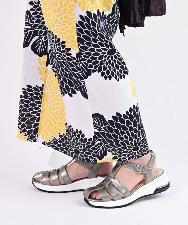 Pointer 日本製 本革グルカスポーツサンダル グレーメタリック