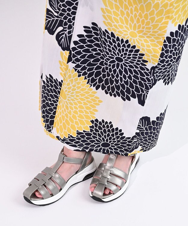 Pointer 日本製 本革グルカスポーツサンダル グレーメタリック