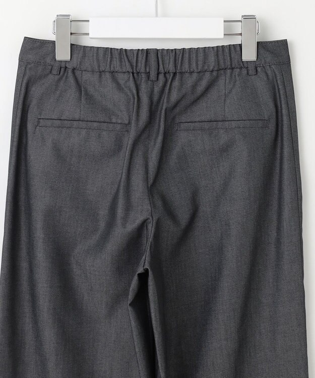 J.PRESS LADIES L 【洗える・防シワ・速乾】ツイルシャンブレー ワイド パンツ ブラックシャンブレー系