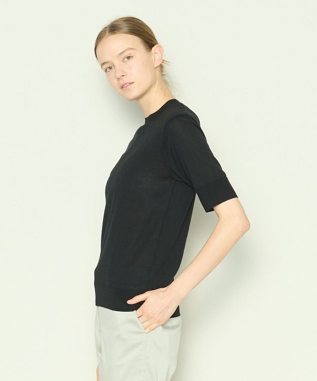 JOSEPH シルクコットン　ニットTEE Black