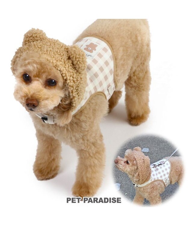 PET PARADISE ペットパラダイス くま なりきり ハーネス 《 チェック柄 》 Ｓ チェック柄