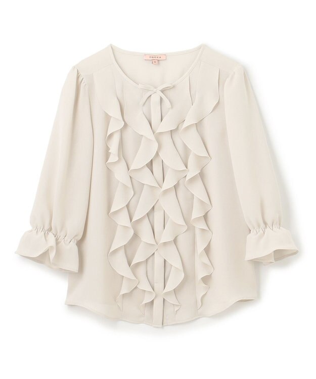 TOCCA 【消臭・洗える】PROMISE RIBBON FRILL ブラウス ベージュ系