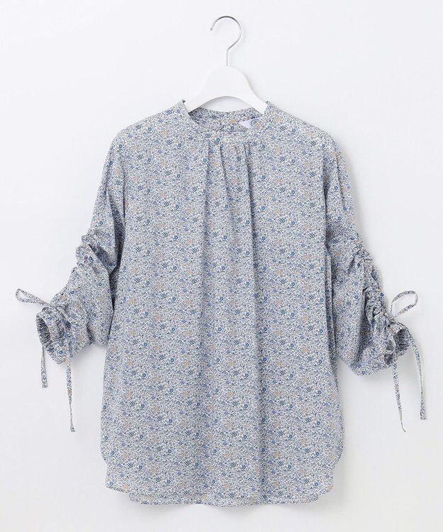 J.PRESS LADIES S 【洗える】 LIBERTY Honeydew/Kate&Mil スタンドカラー ブラウス ブルー系5