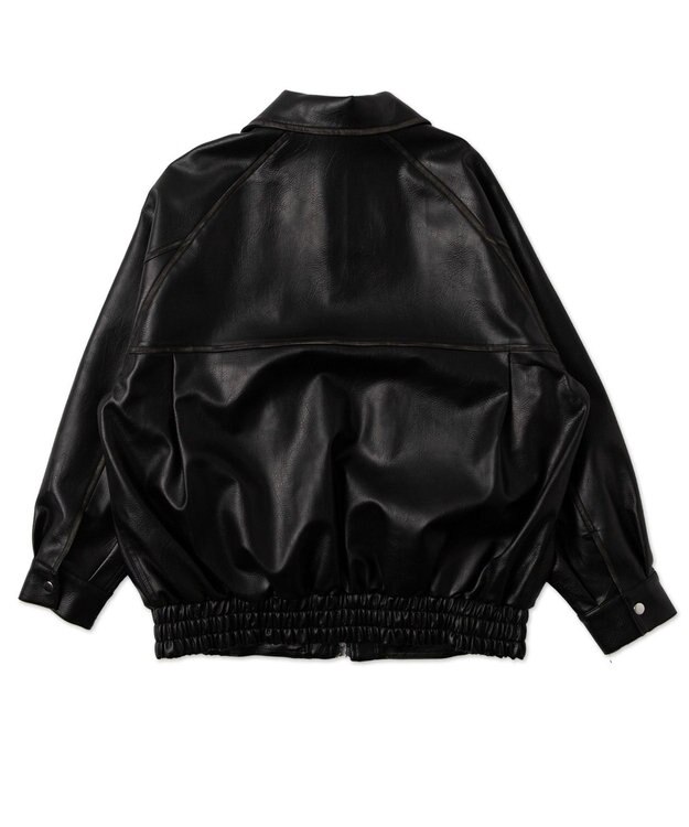 WEGO エイジドFレザーブルゾン ブラック