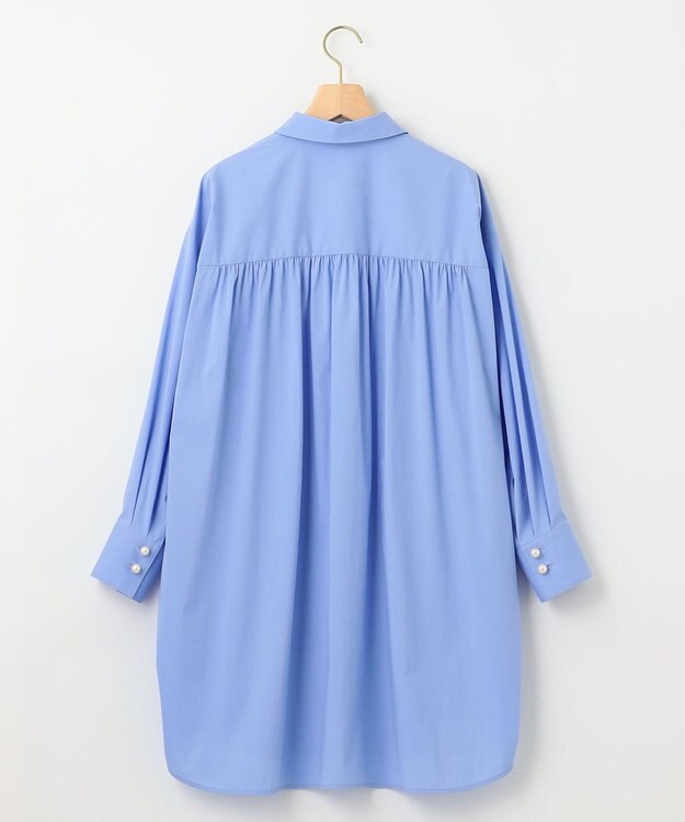 組曲 コンパクトシャーティングオーバー シャツ サックスブルー系