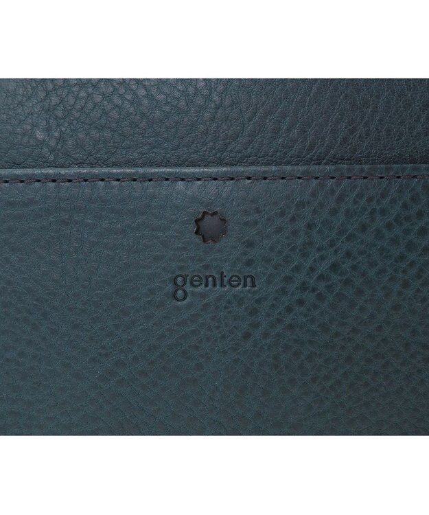 genten アーガイルカットワーク ポーチ ネイビーブルー