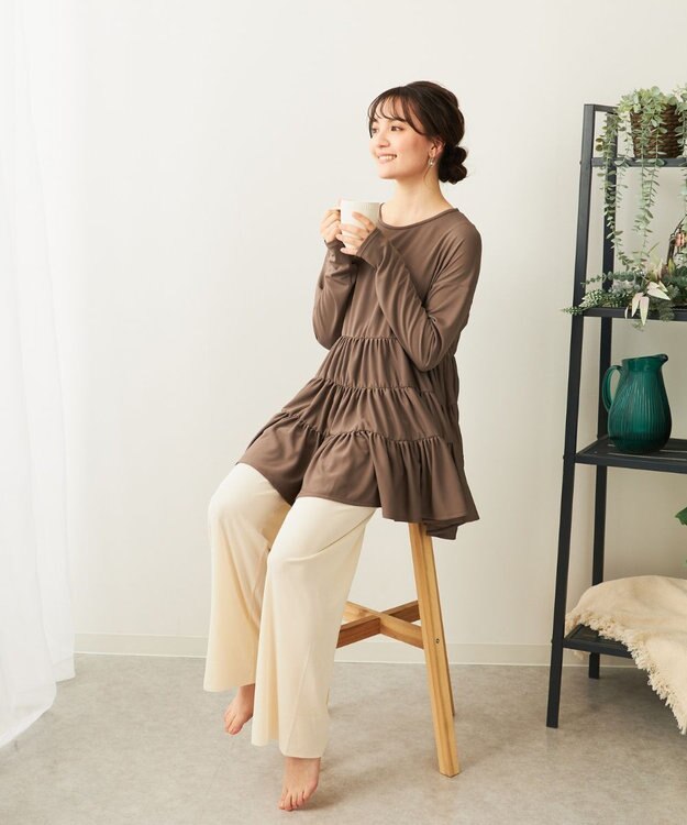 OP／FILA 【Ocean Pacific】フレアラッシュＴシャツ ブラック×グレー