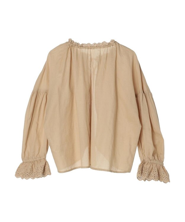 earth music&ecology ギャザーショートブラウス Beige