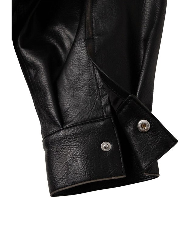 WEGO エイジドFレザーブルゾン ブラック