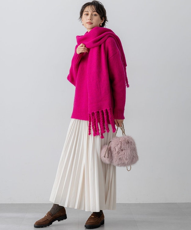 23区 【見上愛さん着用】フェイクファー チャーム バッグ ピンク系