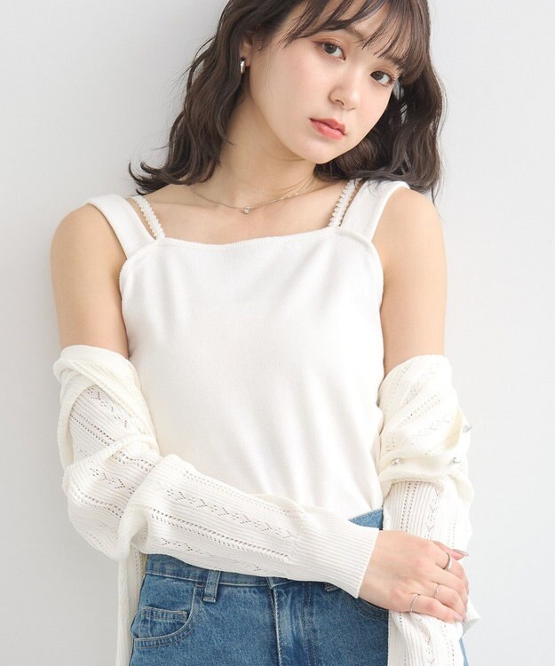 earth music&ecology ホルターレースキャミソール Ivory