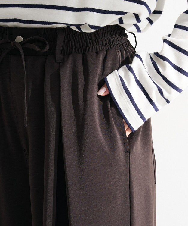 Green Parks サテンコクーンパンツ Black