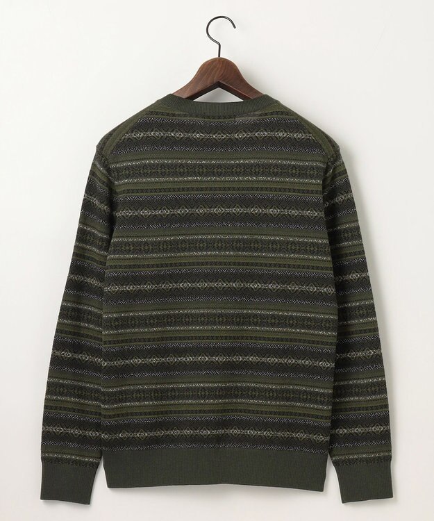 JOSEPH ABBOUD 【キングサイズ・イタリア糸使用/洗える】フェアアエルクルーネック ニット カーキ系7