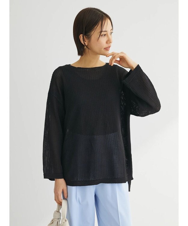 Green Parks メッシュニットプルオーバー Black