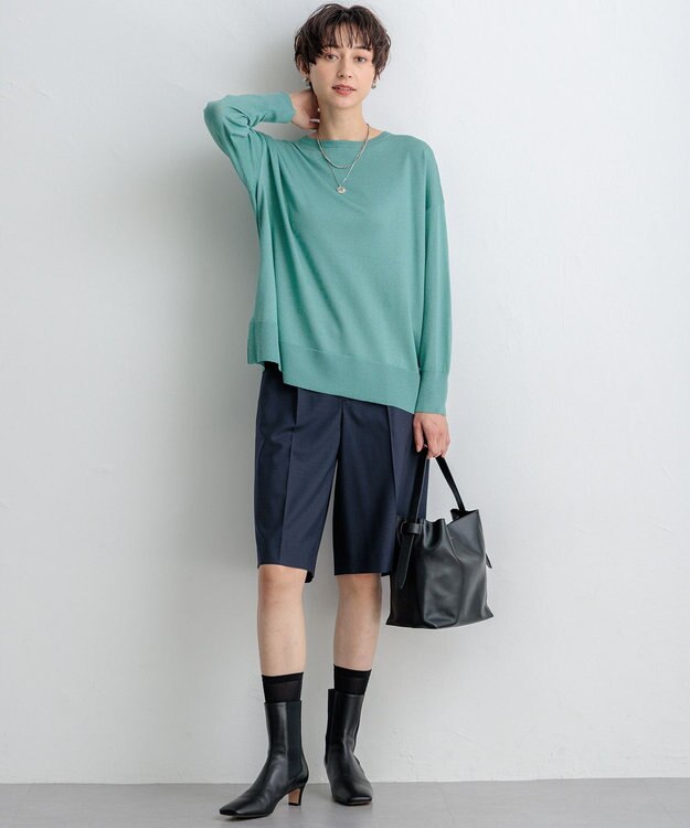 23区 S 【洗える】オータムシャイニー  ニット モスグリーン系