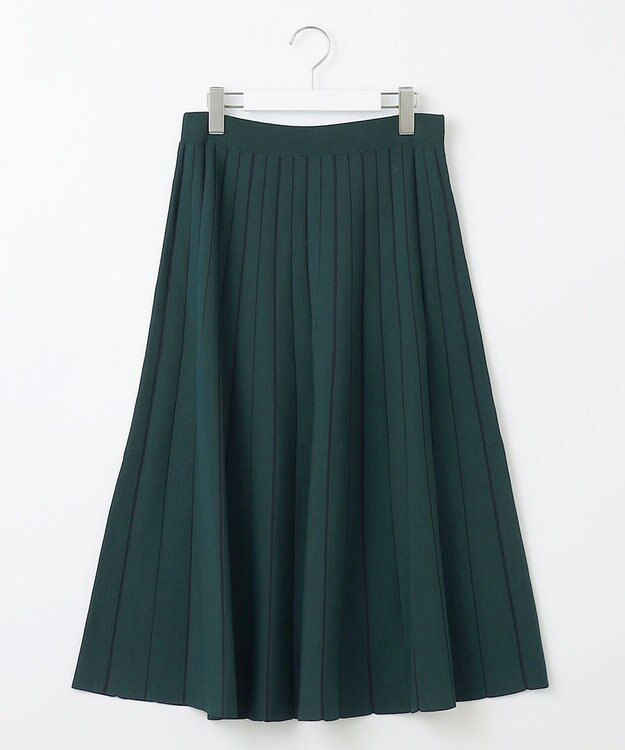 J.PRESS LADIES L 【洗える】レーヨンエリートストレッチ ニット スカート ダークグリーン系