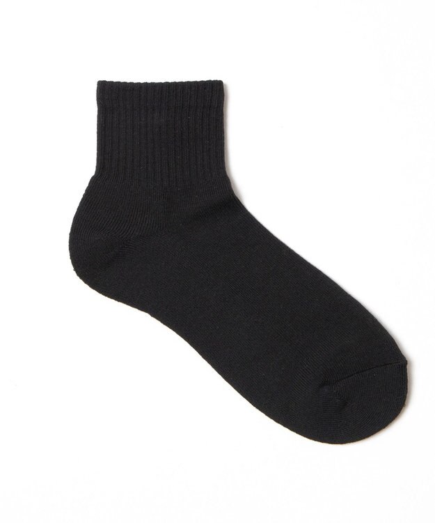 WEGO リボン刺繍アンクルパイルソックス ブラック