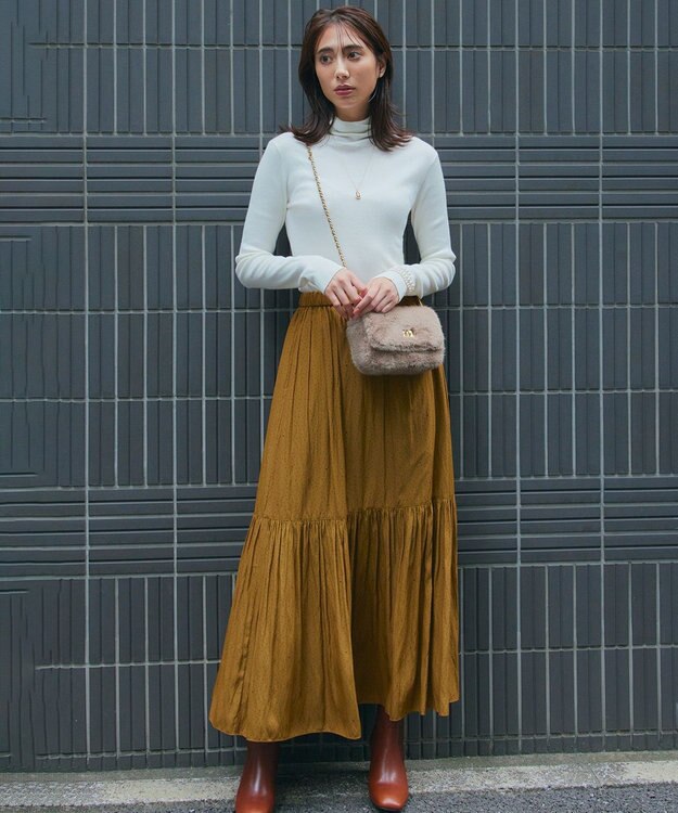 23区 【SLOW/一部店舗限定】タイニースタープリント スカート マスタード系