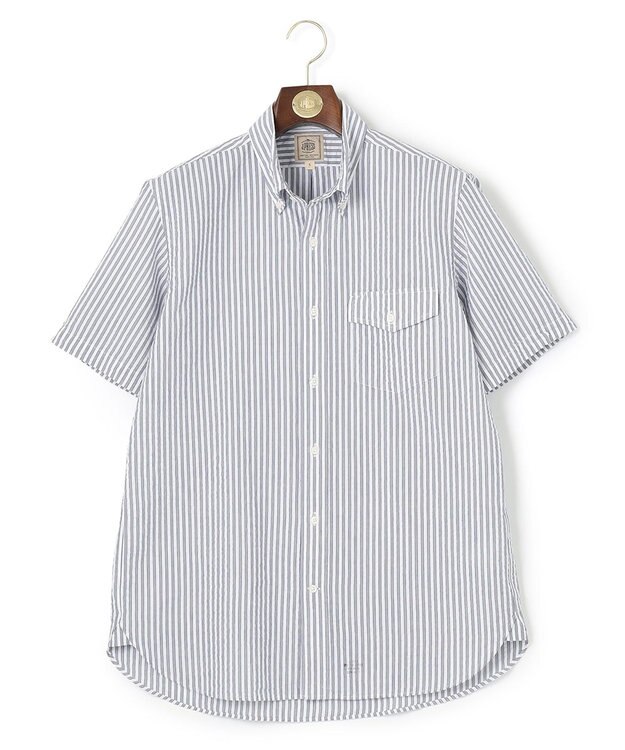 J.PRESS MEN 【WEB・一部店舗限定】シアサッカーストライプ シャツ/B.D ネイビー系1