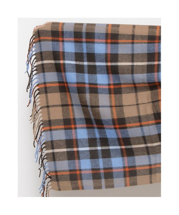 UNBILLION カシュネ cache nez / ウール混チェックストール ブラウン