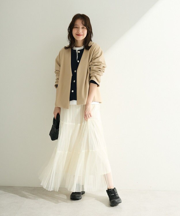 Green Parks Ｏ．洗えてストレッチ　ノーカラージャケット Light Beige