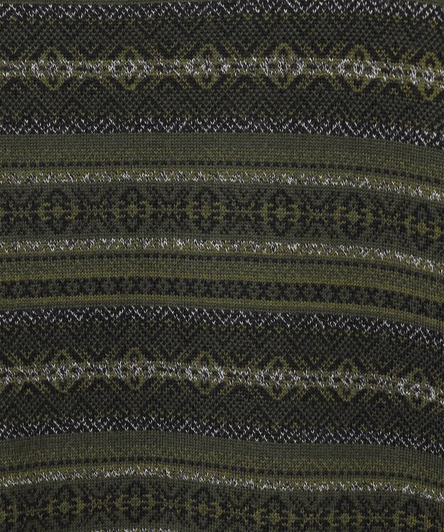 JOSEPH ABBOUD 【イタリア糸使用/洗える】フェアアエルクルーネック ニット カーキ系7