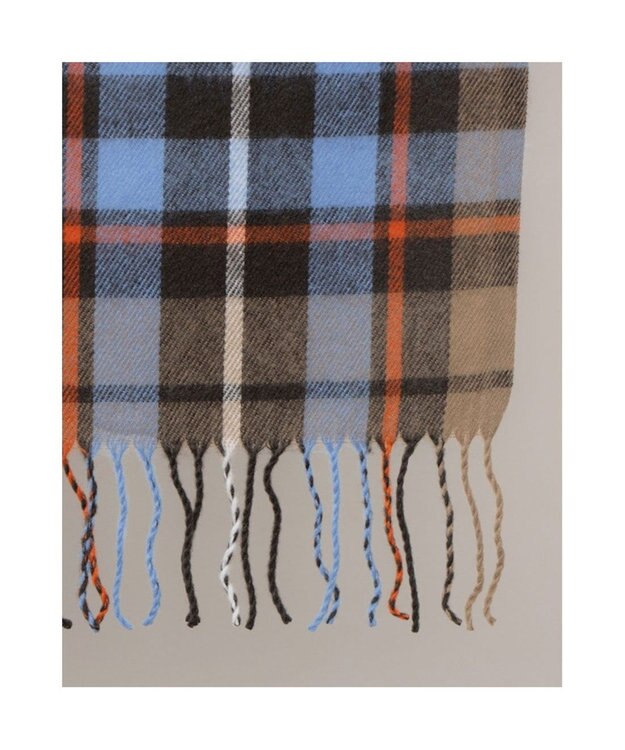 UNBILLION カシュネ cache nez / ウール混チェックストール ブラウン