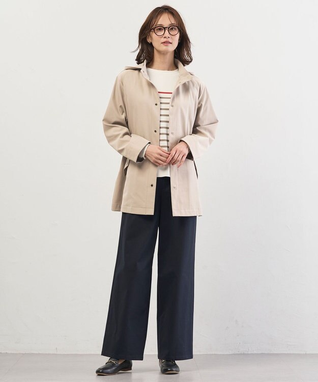 J.PRESS LADIES Rayon Stretch Border ニット オフ×モカ×ブラッドオレンジ系