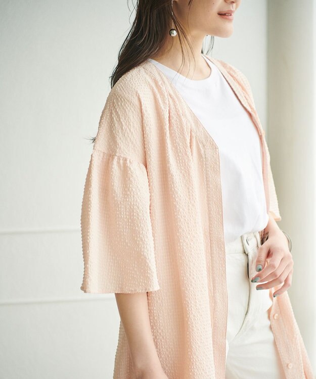 #Newans 【優木まおみさんコラボ】Vネックガウンワンピース ピンク系