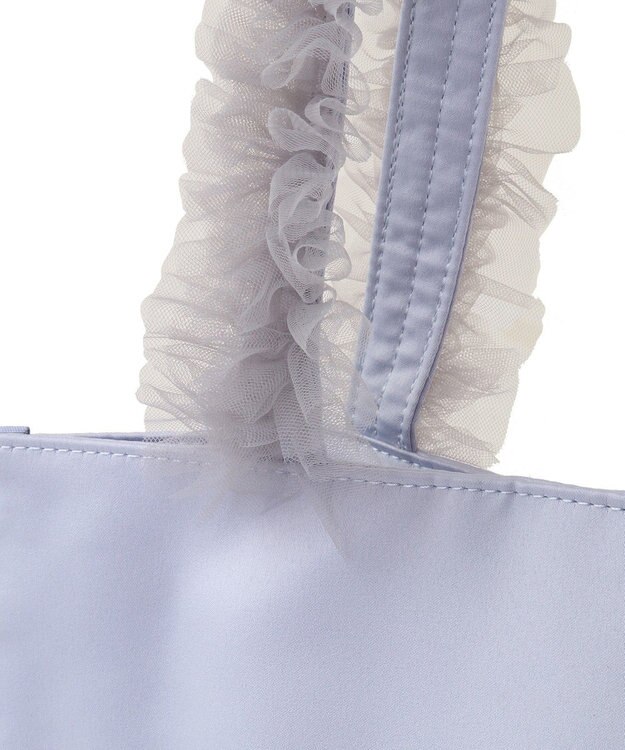Maison de FLEUR EC限定チュールハンドルラインストーントートバッグ Grayish Blue