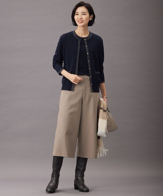 J.PRESS LADIES S 【WEB限定カラーあり・洗える】ツムギート flannel キュロット パンツ ベージュ系