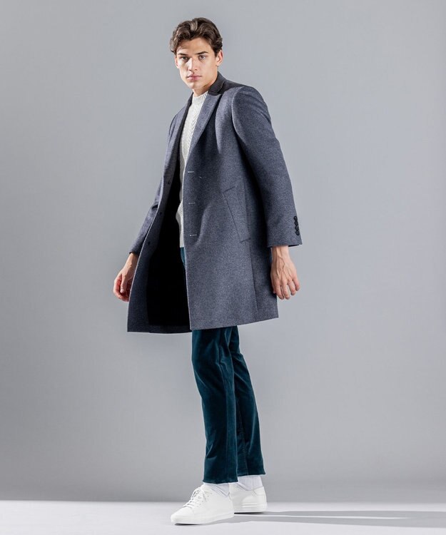 JOSEPH HOMME グロッシーウール　チェスターコート グレー系