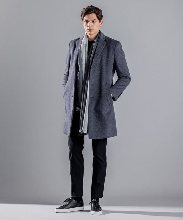 JOSEPH HOMME グロッシーウール　チェスターコート グレー系