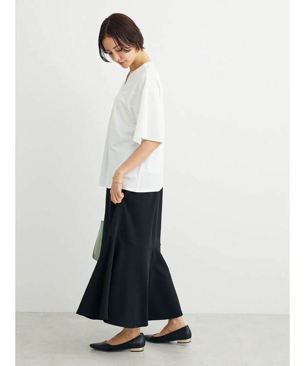 Green Parks BEST PRICE  スキッパー５分袖ブラウソー Off White