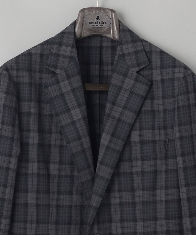 GOTAIRIKU 清涼サッカー素材【通気性/軽量】空羽サッカー マドラスチェック シャツジャケット グレー系4