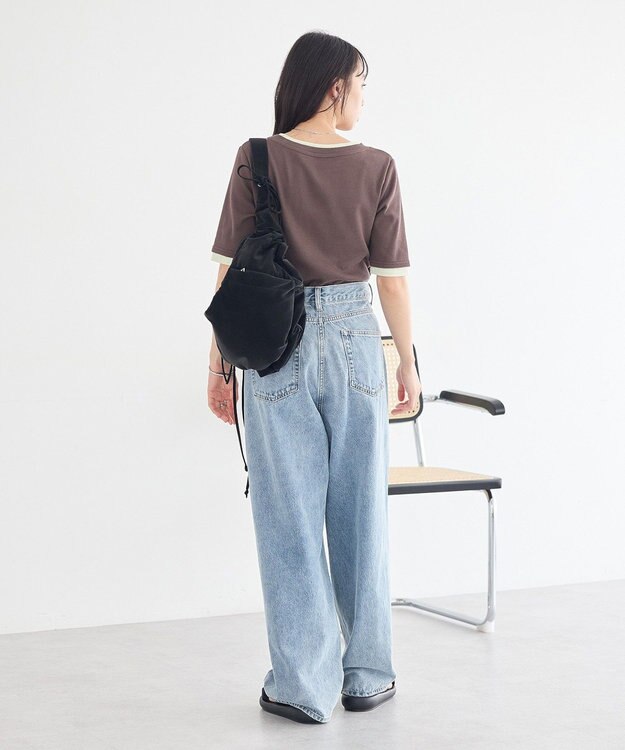 earth music&ecology レイヤードライクバイカラープルオーバー Brown