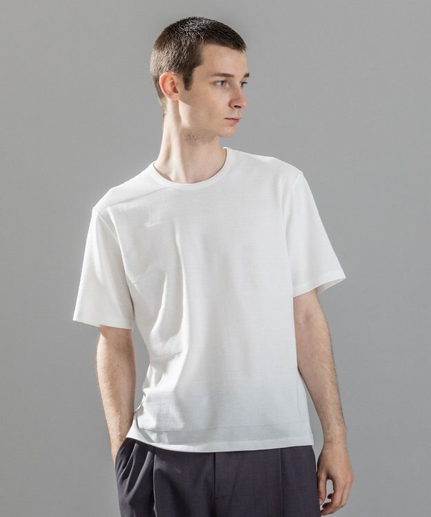 JOSEPH HOMME 新素材【清涼感/ストレッチ】リンクスメランジジャージー　クルーネックカットソー ホワイト系