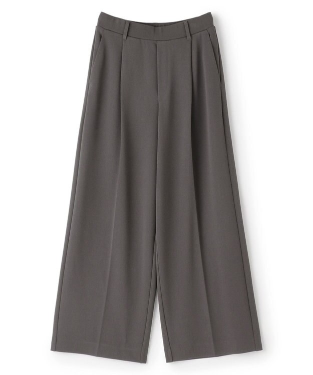 UNFILO 【11サイズ展開】 BEAUTY MOVE タックワイドパンツ チャコール