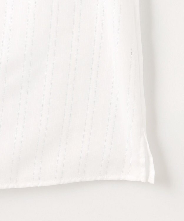 J.PRESS LADIES L 【WEB限定・洗える】セルロースカラミストライプ キーネック ブラウス 【WEB限定】ホワイト系