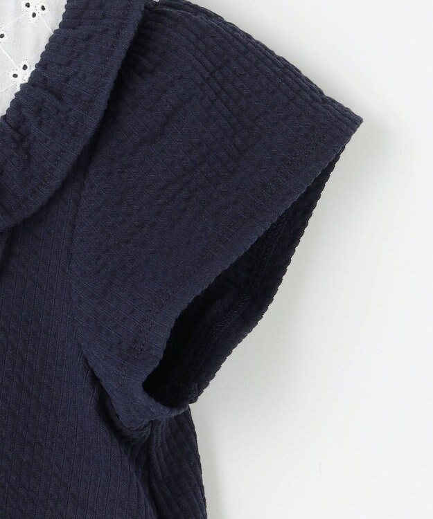 組曲 KIDS 【150-160㎝】サッカーストライプ ブラウス ネイビー