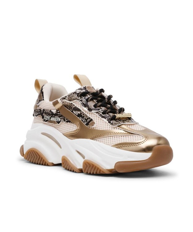 STEVE MADDEN POSSESSION-E-XS ECOボリュームスニーカー ブロンズ
