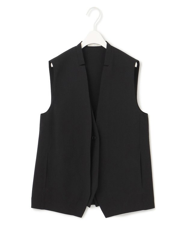 ICB 【接触冷感・UVカット・洗える】 T/Rドライリネン ジレ ブラック系