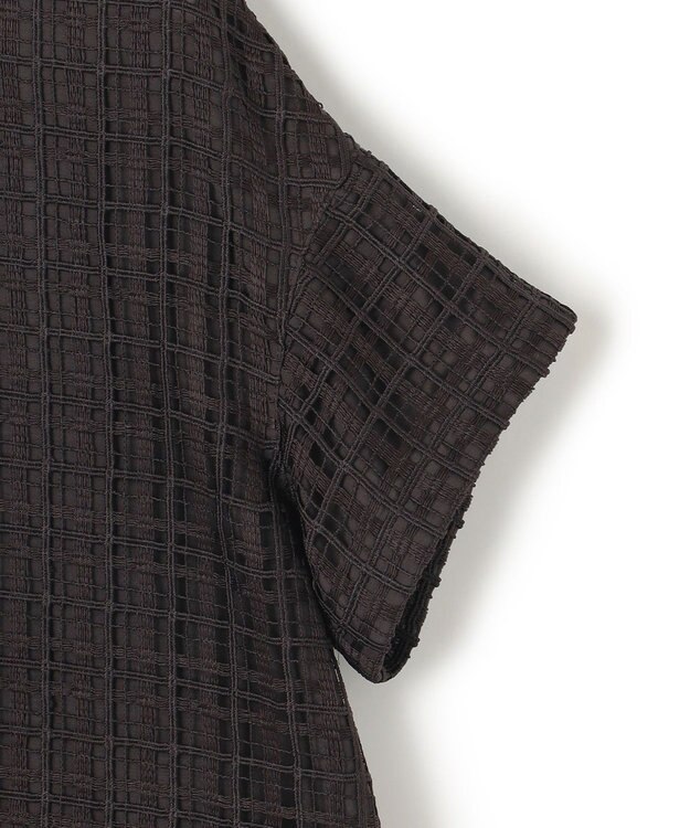 23区 【洗える】Broche チェック レース ブラウス ダークブラウン系