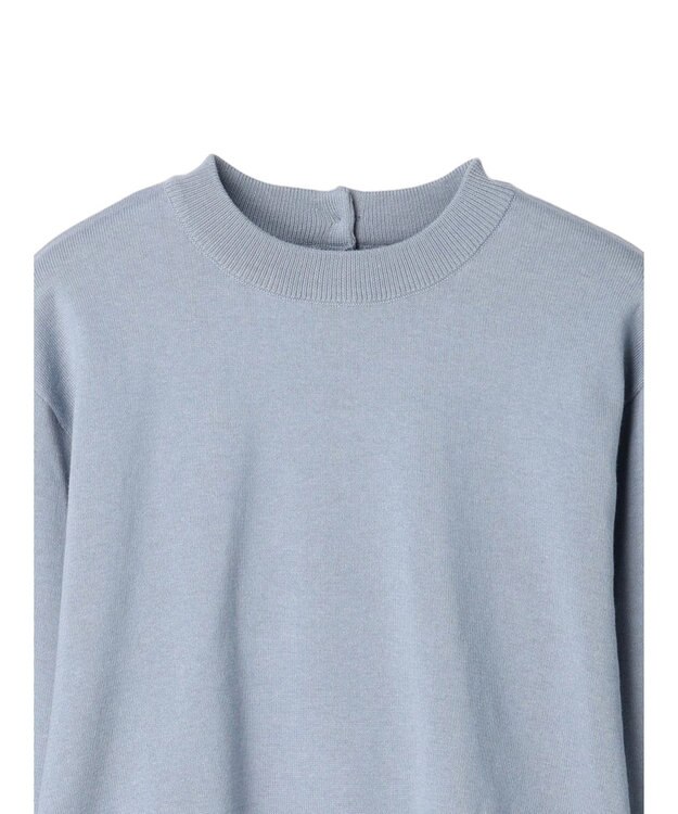 earth music&ecology バックボタンクルーネックニットプルオーバー Sax